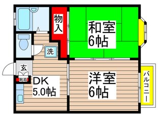 ユ－ハイツ　Ｂの物件間取画像